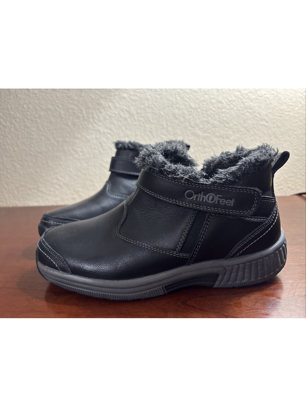 Orthofeet Women Orthopedic Leather Siena Black Ankle Boots Size 8 Wide